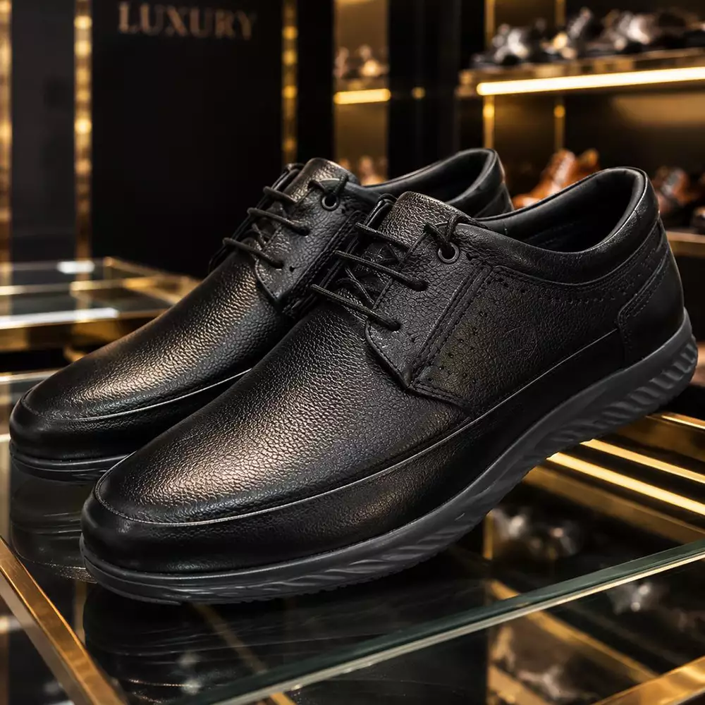 Ayhan men's full-grain leather shoelaces کفش بندی تمام چرم طبی مردانه آیهان - تصویر 1
